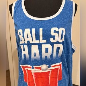 Hybrid & Company Blue and Red Ball So Hard Tank Top